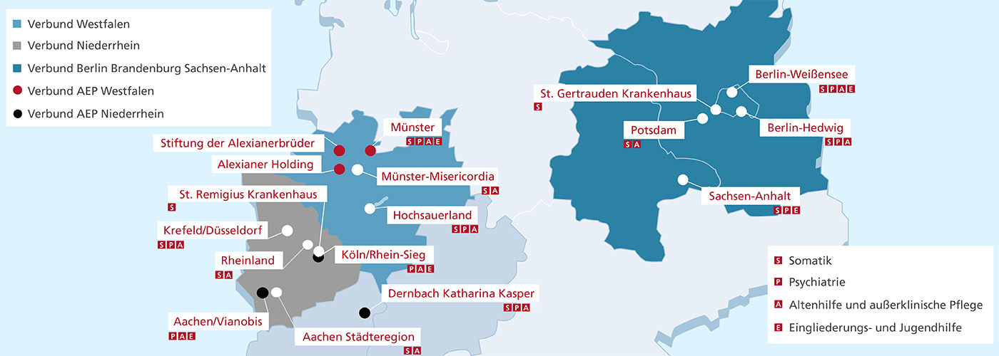 Standortkarte Alexianer Gruppe