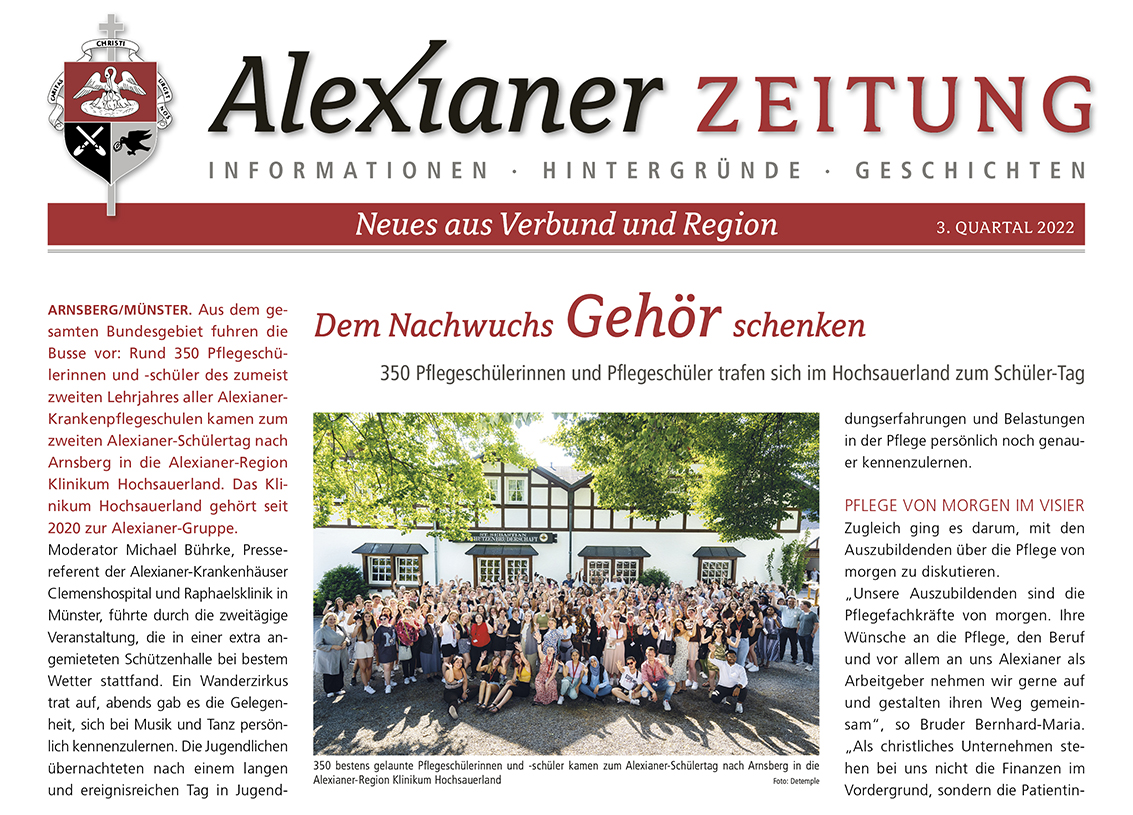 Titelblatt Alexianer Zeitung 3. Quartal 2022