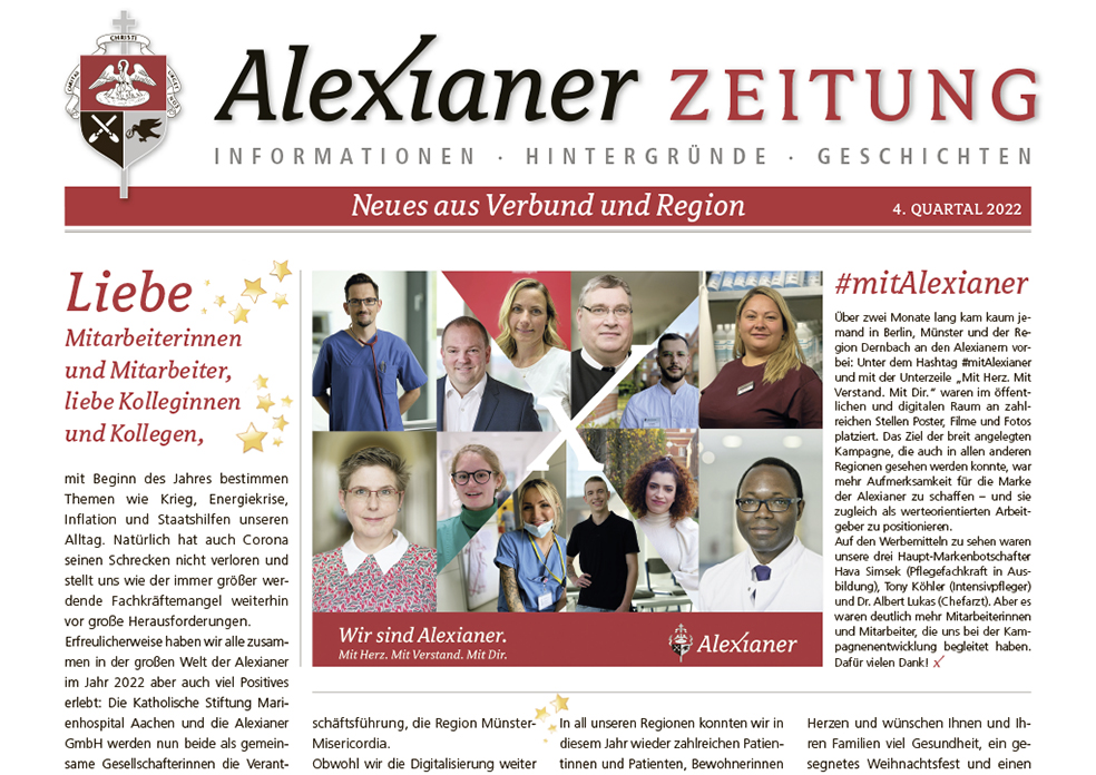 Titelblatt Alexianer Zeitung 4. Quartal 2022