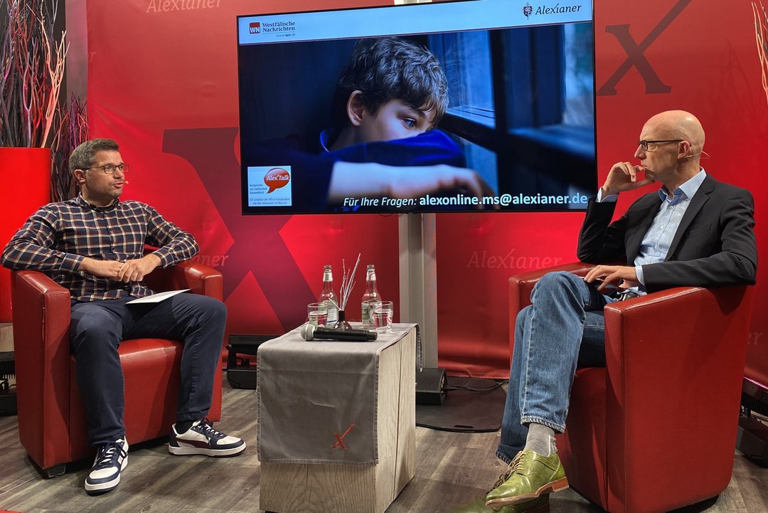 Florian Hanke im Gespräch mit Moderator Stefan Werding. 