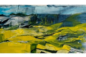 Ein gerakeltes Bild der Künstlerin Nonhoff-van Bonn