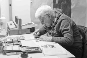 Robert Burda an seinem Atelierplatz